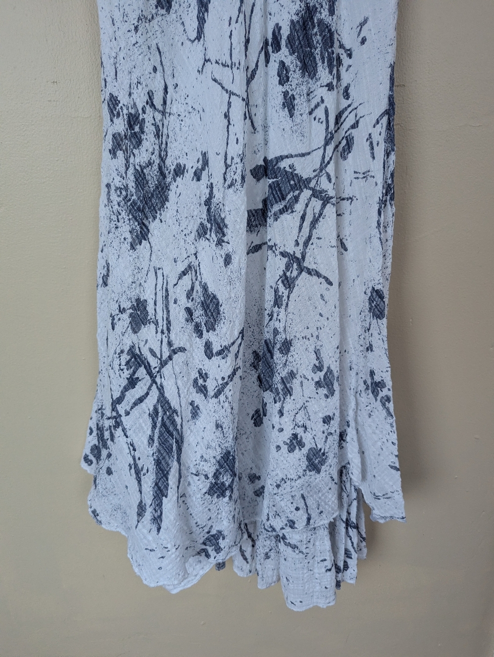 Nina Murati Sleeveless Gray/Navy Blue & White Italian Cotton Dress (SIZE MEDIUM) - Picture 8 of 11